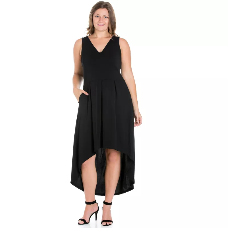 Vestido solido alto bajo