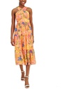 Vestido floral con escote halter