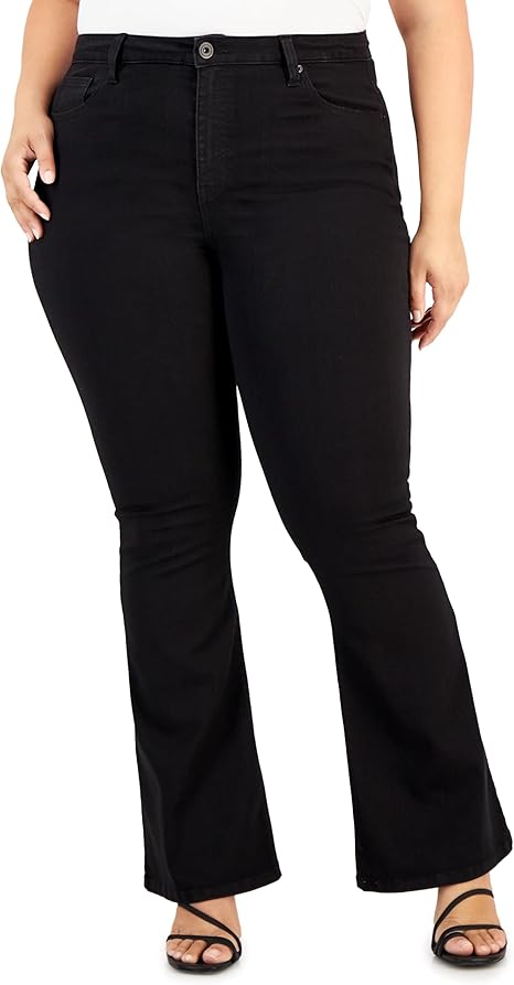 Jeans acampanados de talle alto