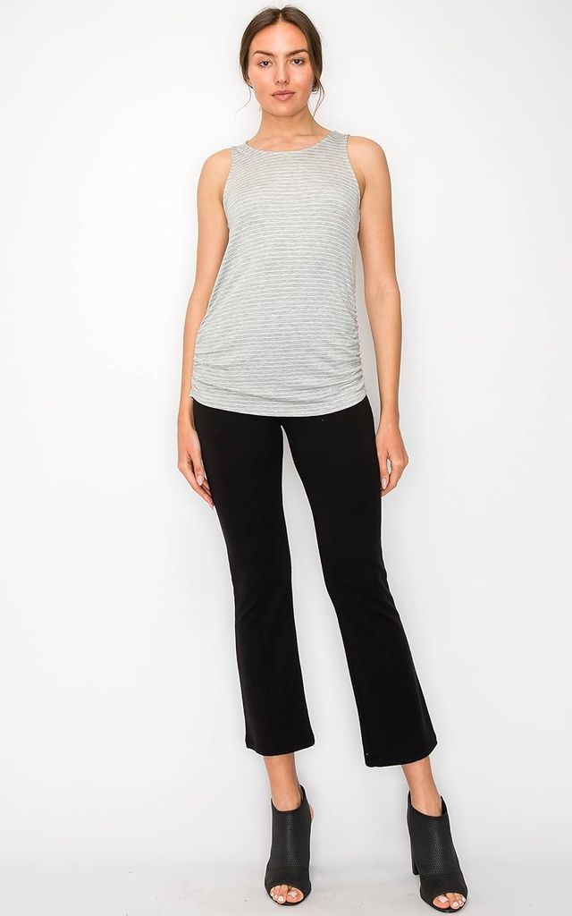 Blusa top sin mangas fruncida lateral