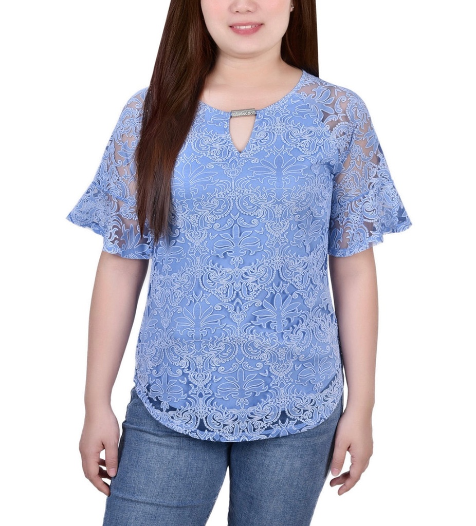 Blusa con estampado de encaje