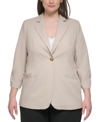 Blazer de manga fruncida con botones