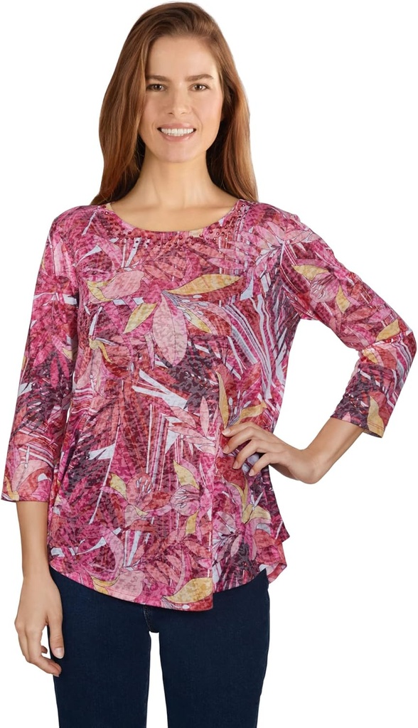 Blusa  de mangas 3/4 estampada