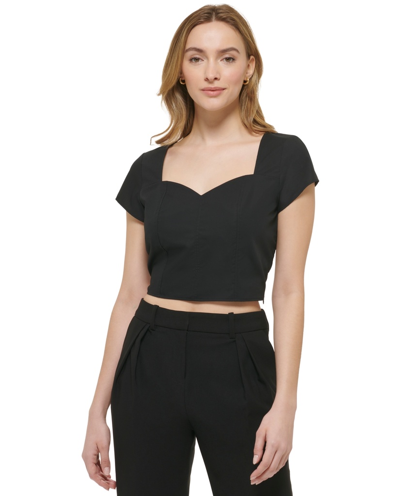 Blusa crop con escote corazón