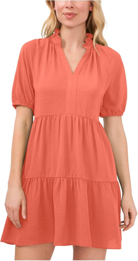 Vestido con escote en v con capas