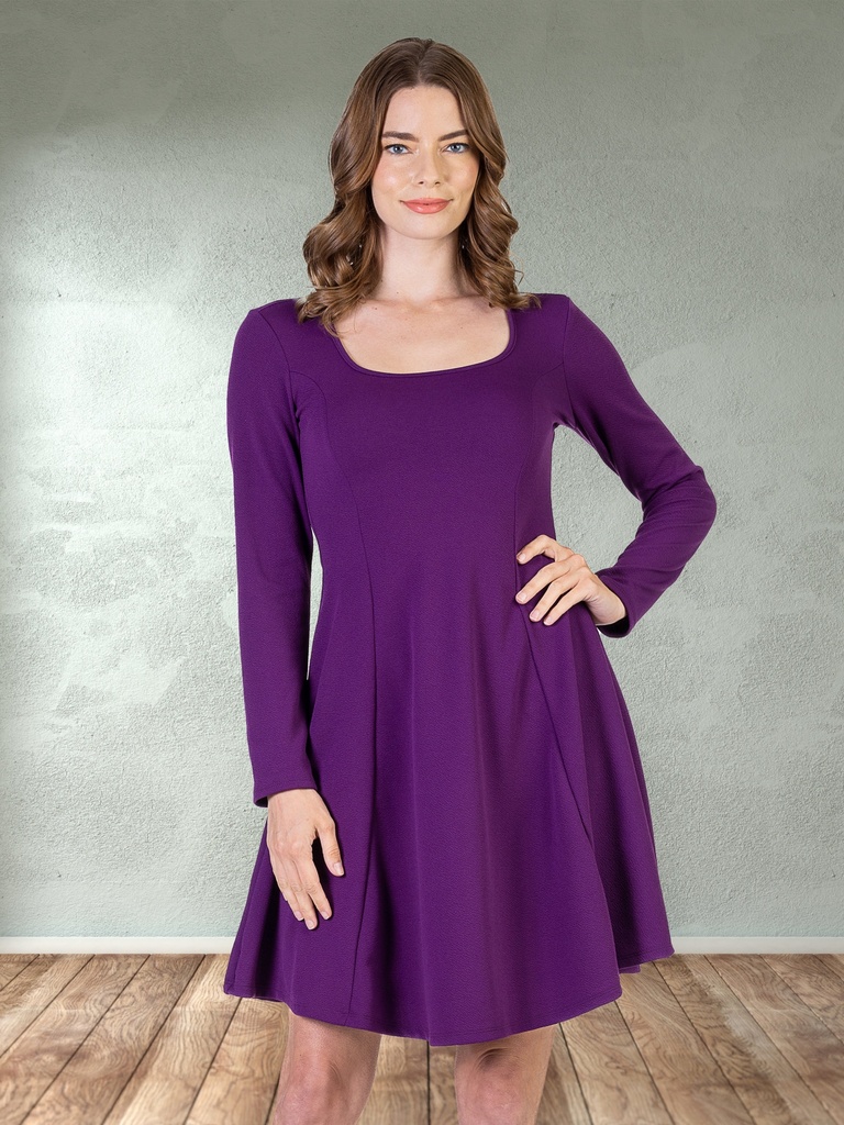 Vestido skater de manga larga
