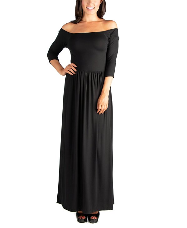 Vestido maxi con hombros descubiertos