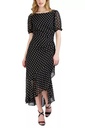 Vestido midi con volantes y lunares