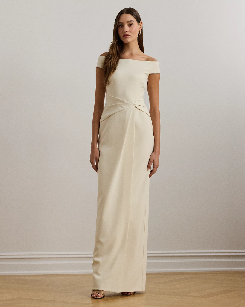 Vestido de crepé anudado