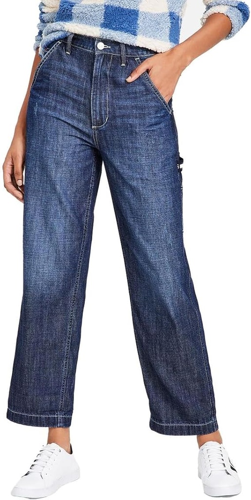 Jeans cargo de tiro medio