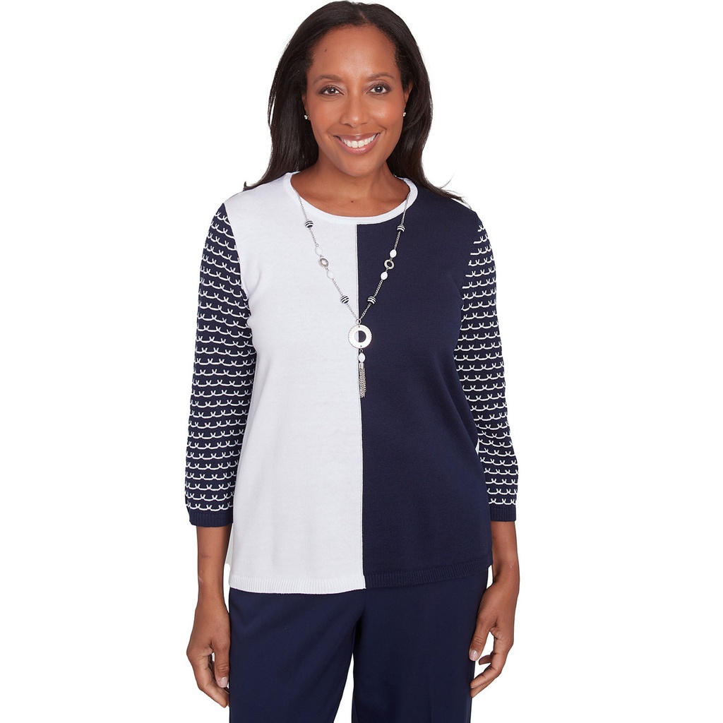 Blusa tejida con bloques de color