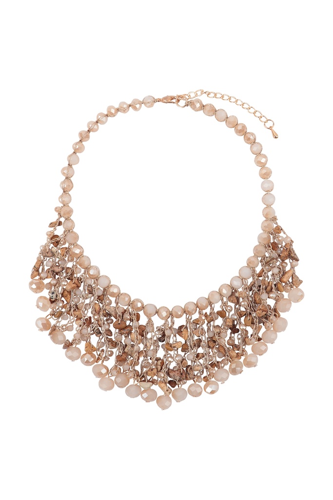 Collar babero con multiples cuentas