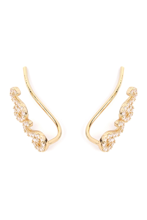 Aretes de oruga con circonias