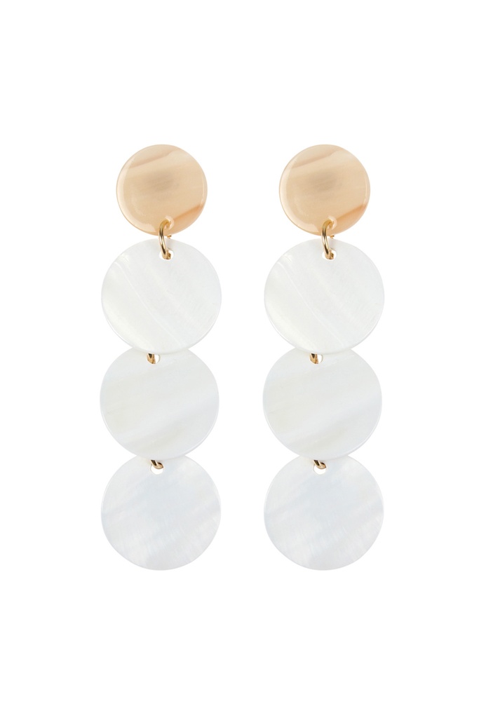 Aretes de discos de conchas