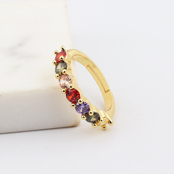 Anillo con circonias geomètricas