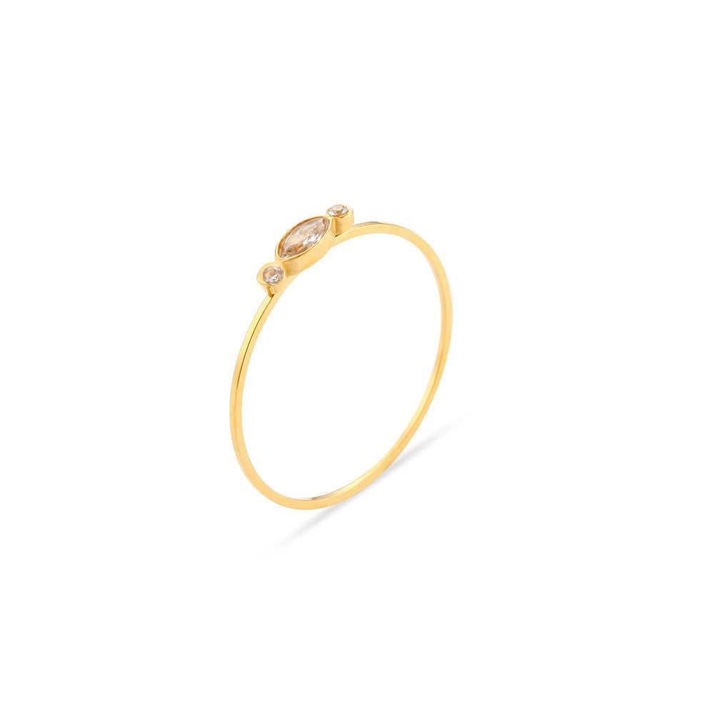 Anillo de circonia y diamante fino