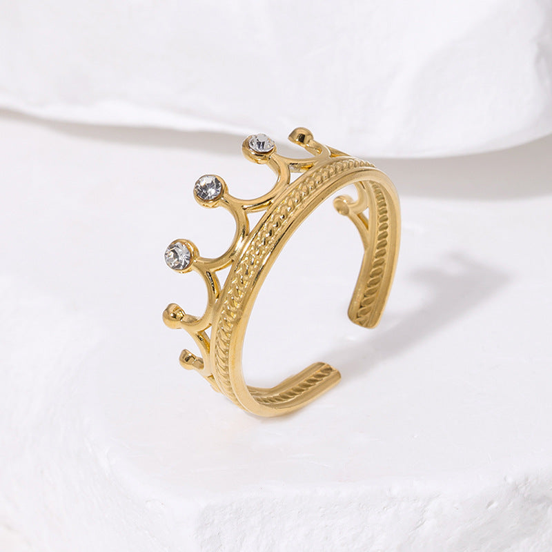 Anillo de corona con cristales