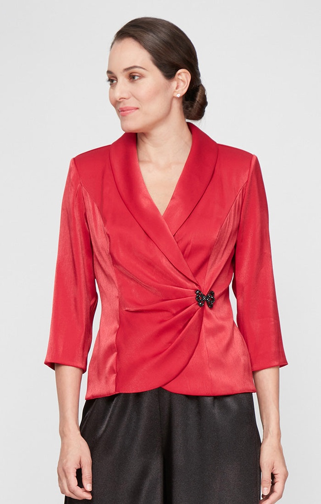 Blusa con cierre de adornos brillantes