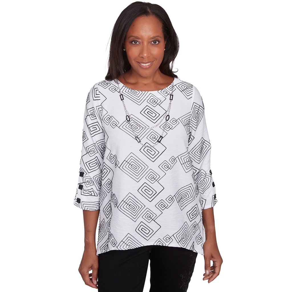 BLusa con tejido geométrico