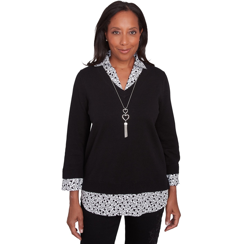 Blusa dos en uno con tejido corazón