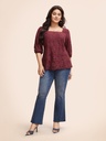 Blusa de encaje con mangas farol