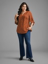 Blusa floral con mangas abotonadas (copia)