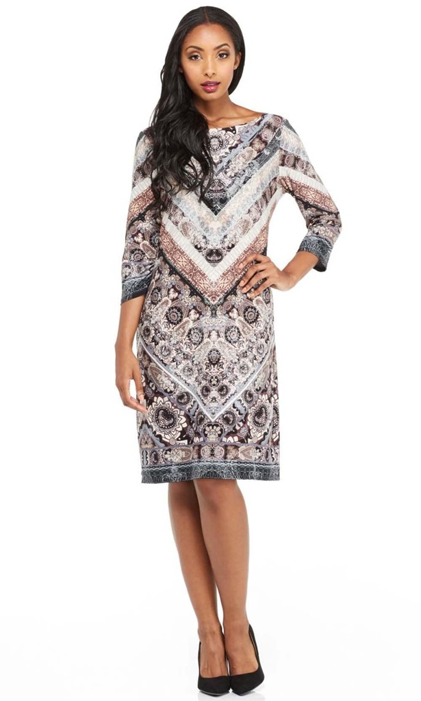 Vestido con estampado de chevron