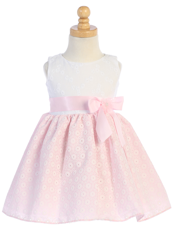 Vestido de encaje floral de algodón