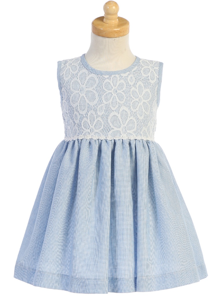 Vestido de lino y encaje floral