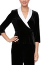 Blusa de terciopelo con cuello de satén