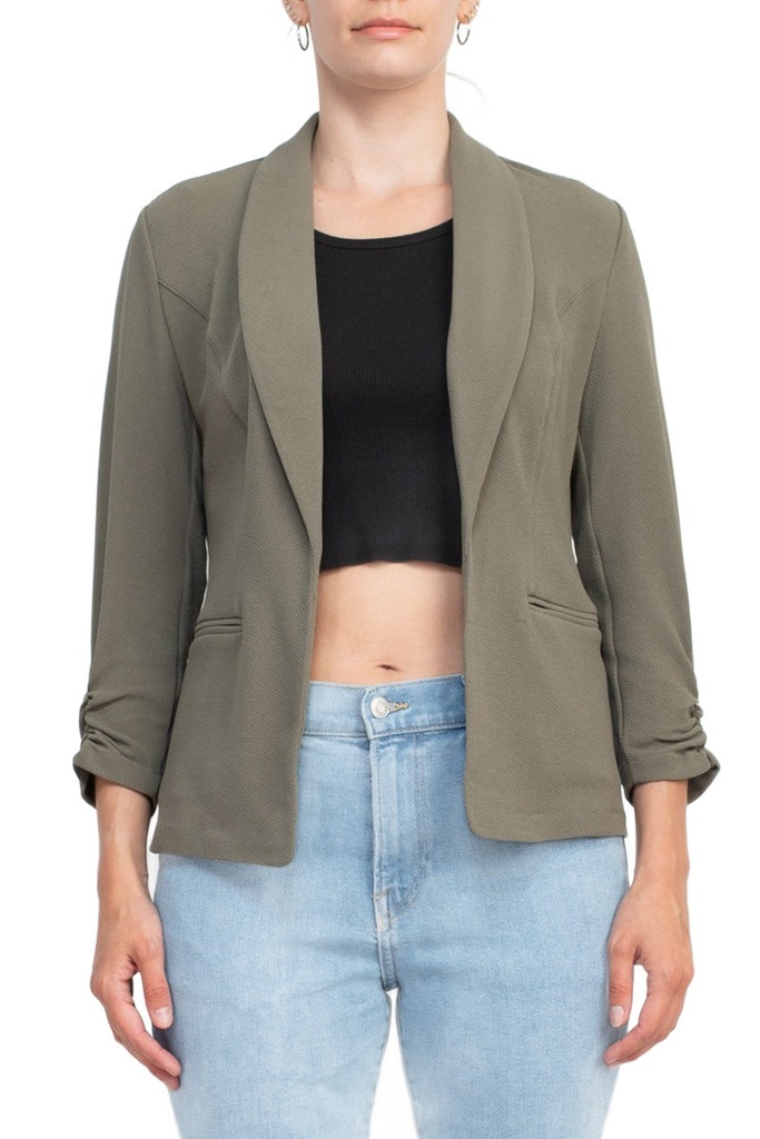Blazer de crepe con bolsillos