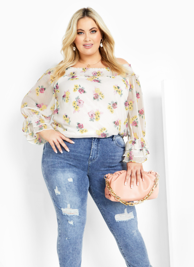 Blusa de manga larga floral Anais