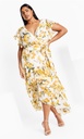 Vestido en capas y estampado Petal