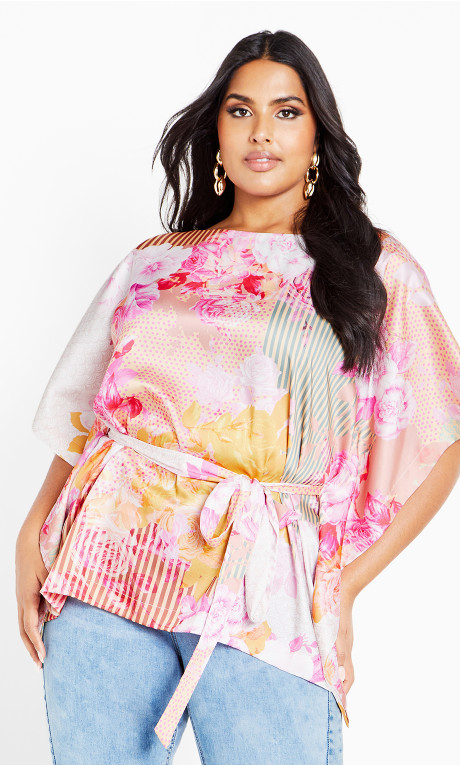 Blusa satinada Sunset Rose