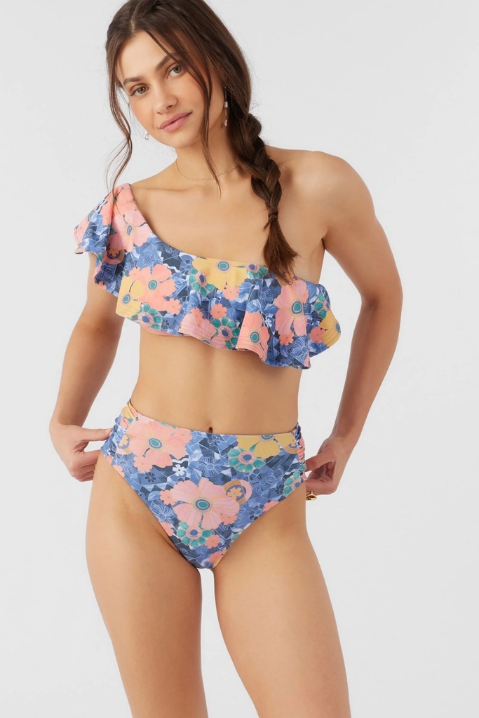 Bottom Bikini floral de cintura alta