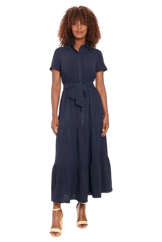 Vestido camisero con  cintura elástica
