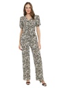 Jumpsuit cruzado con vuelo y fajín Amira