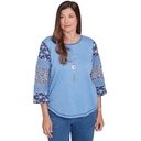 Blusa con mangas patchwork y collar