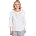 Blusa con ribete de bordado floral