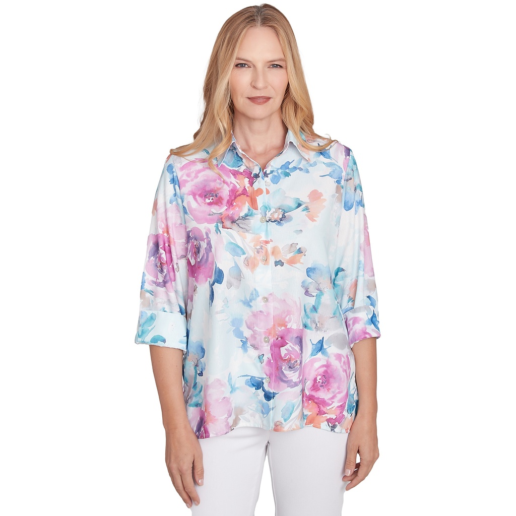 Camisera floral acuarela