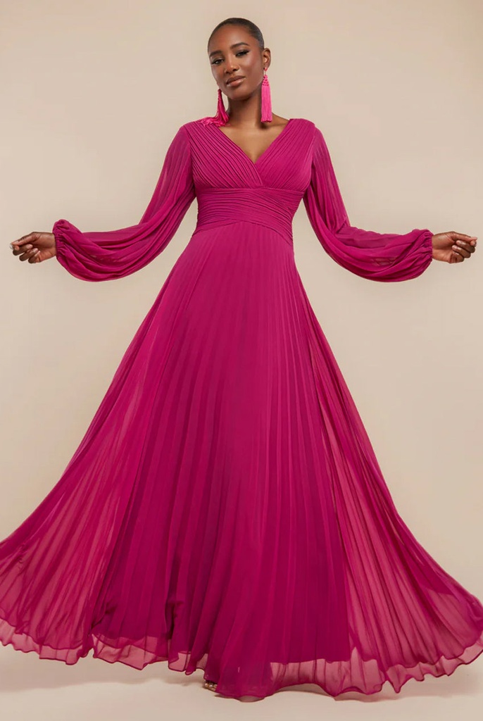 Vestido cruzado y brillante de manga larga (copia)