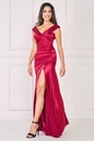 Vestido drapeado con abertura
