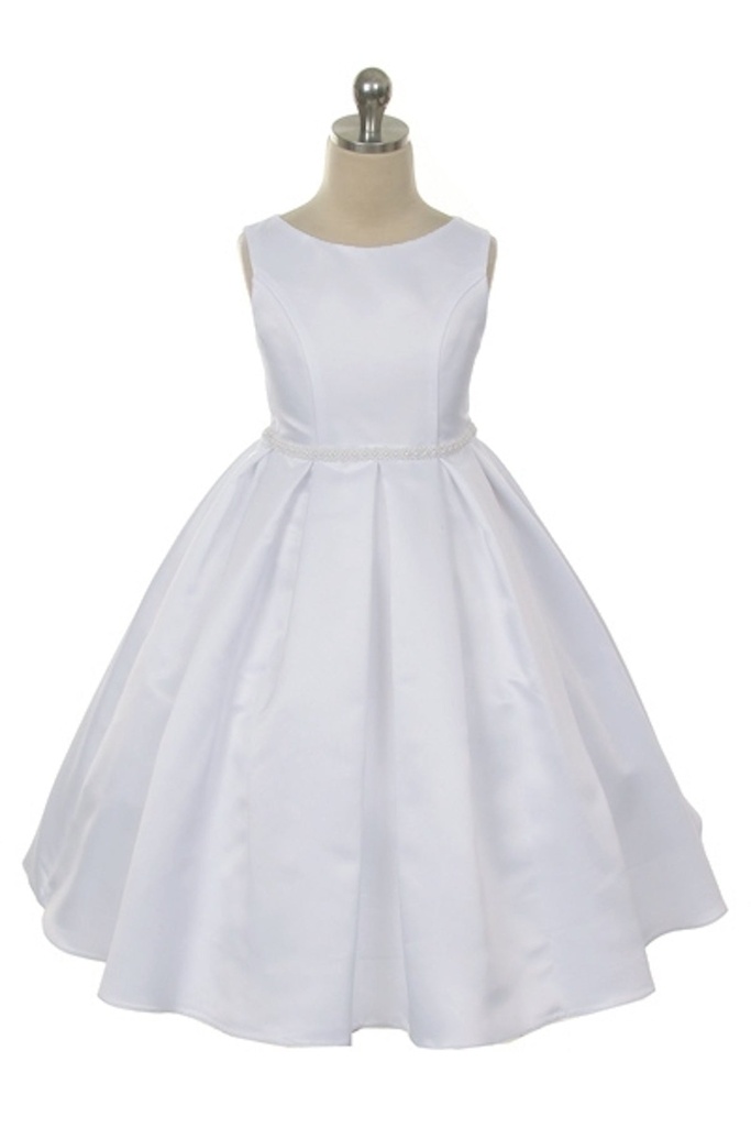 Vestido de satén plisado con cinturón
