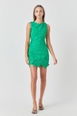 Mini vestido de encaje floral