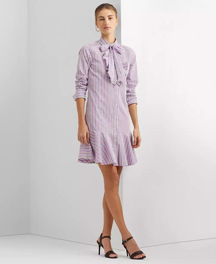 Vestido camisero con cuello anudado