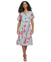Vestido de gasa floral y botones