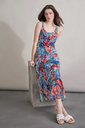 Vestido maxi floral en capas