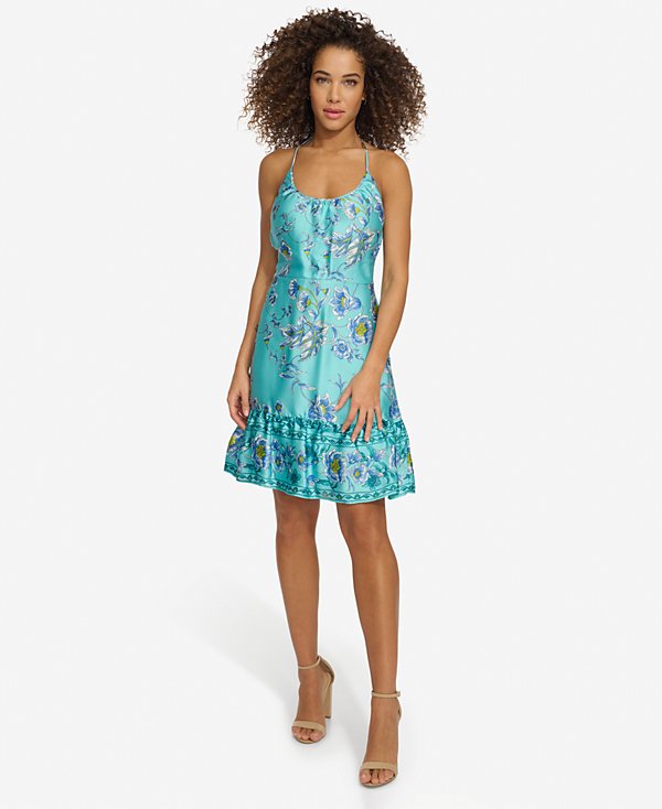 Vestido floral de escote halter