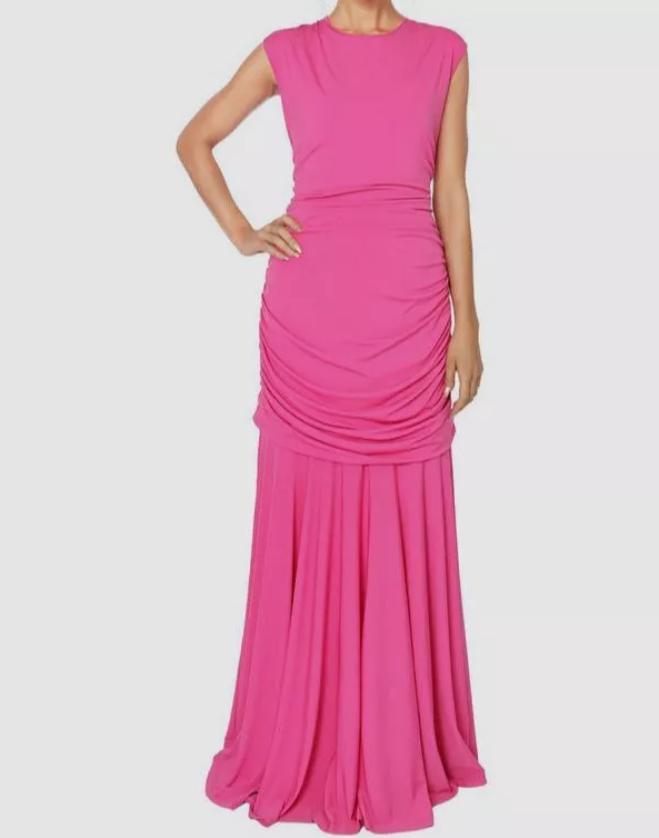 Vestido sirena de satén con volantes (copia)