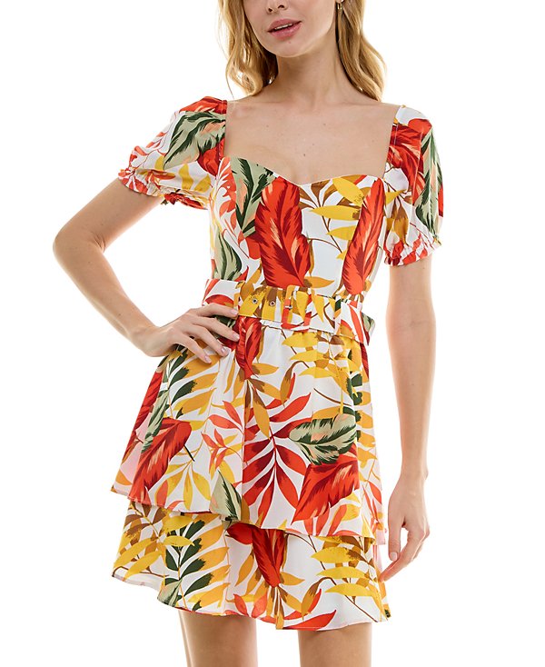 Vestido acampanado y estampado